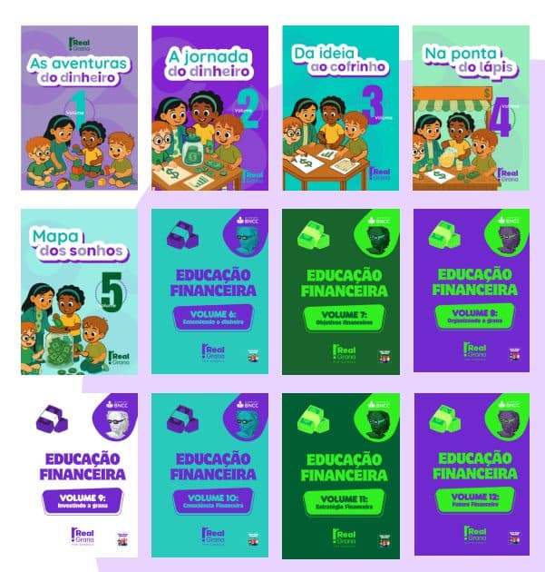 Coleção Real Grana: 12 volumes de educação financeira, do Fundamental I ao Ensino Médio